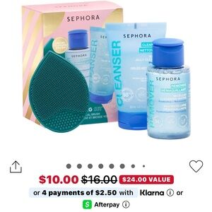 Sephora Cleanser and Remover Set with Teal Facial Brush